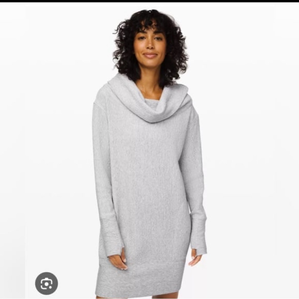 lululemon athletica Cowl Neck Gray Sweater Dress